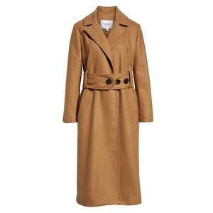 Chriselle Lim Victoria Belted Coat Women's size XS camel Tan Minimalist Classic